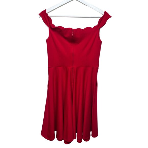 ModCloth Dress Womens Medium Mini Sundress Sleeveless Red Fit Flare Work Casual - Picture 7 of 13